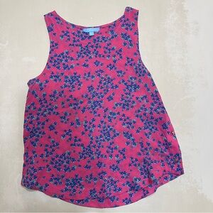 Draper James Pink and Blue Floral Tank Top